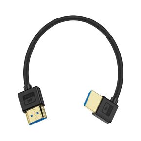 Poyiccot 8K Short HDMI to HDMI Cable 1ft, Ultra Thin Slim Flexible Silicone 90 Degree Right Angle HDMI 2.1 Cable 48Gbps 8K@60Hz Compatible for Roku TV/HDTV/PS5/PC/Monitor