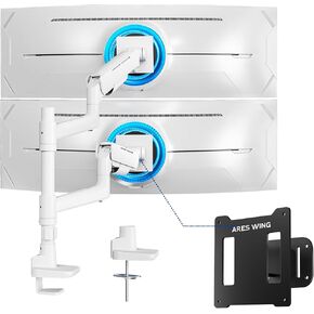 ARES WING Dual Monitor Mount & VESA Adapter for Samsung Neo G9, G65B, G70A, G75T, G85NB, CRG9, CHG9, CHG90, and Odyssey G9 Monitors