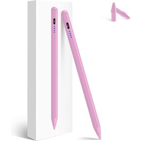 ABIGHUG Stylus Pen for iPad 9th&10th Generation, Fast Charge for iPad Pencil Compatible with 2018-2024 Apple iPad Pro 11"/12.9"/M4/iPad Air 3/4/5/M2/iPad 6/7/8/9/10/iPad Mini 5/6 Gen-Pink