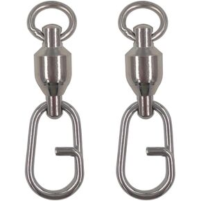 25/50pcs Ball Bearing Swivel Fishing Stainless Split Ring Fish Hooks Connectors for Saltwater 7LB-132LB (8454, 3#-0.98"/61LB-25PCS)