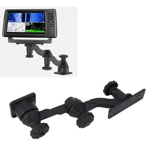 RAM Mount Horizontal 11.4in Swing Arm Mount with 6.25x2in Panel, 360° Rotation Universal Fish Finder Mount Base Bent Swing Arm Mount for Fishfinders & Chartplotters