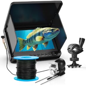 Underwater Fishing Camera, Portable Video Cameras Fish Finder, 5 Inch HD LCD Monitor, 8pcs Infrared Lights Night Vision, Waterproof Fishing Camera for Ice Lake Boat Sea Kayak Fishing