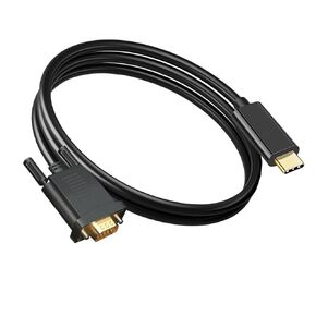 Danfetsoy USB C to VGA Cable 6Ft, Gold-Plated USB C Male to VGA Male Cable Compatibility with Monitor, Desktop, Projector (Not Support Thunderbolt Port) 1.8m/6.6ft