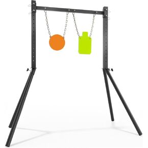 Steel Target Stand for AR500 Shooting Target Complete Kit 3/8" Thick 4'' 6'' 8'' 7''x 12'' Silhouette Target Gong Target Outdoor Target Stand Kit 35-63in Height Adjustment