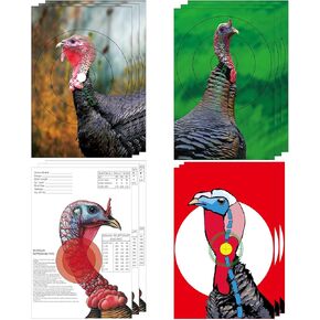 12 Pcs 3 Style 12" x 18" Turkey Targets Turkey Shooting Targets for Hunting Realistic Animal Target for Practice Turkey Hunting Accessories