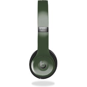 Skin Compatible with Beats Solo 4 - Solid Olive - Premium 3M Vinyl Protective Wrap Decal Cover - Easy to Apply | Crafted in The USA by MightySkins