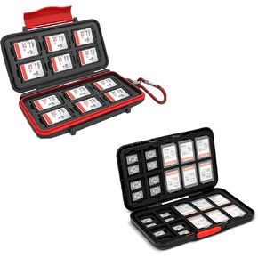 1 + 1 Memory Card Case：Water-Resistant Style with Pop Up Style Memory Card Case