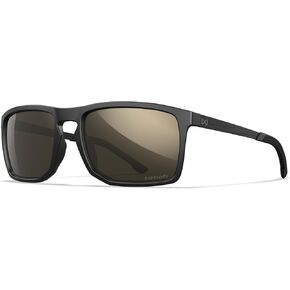 Wiley X WX Axe Sunglasses Safety Glasses for Men Shatterproof UV Eye Protection for Combat, Shooting Captivate Polarized Tungsten Mirror Lenses Matte Black Frames