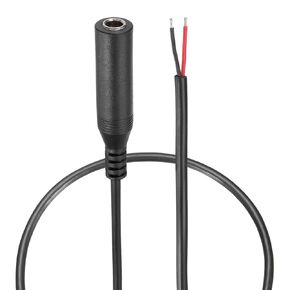 MECCANIXITY 6.35mm Aux Cable Replacement Audio Cable Cord, 1ft N/A Pole Female to Bare Wire Audio Cable, Stereo Sound Audio Cable Cord for Earphones, Smart Phones, Speakers,Black 5 Pcs