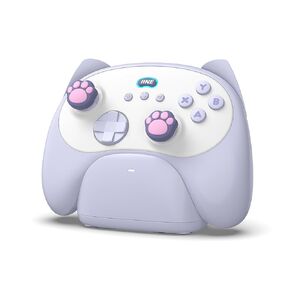 IINE Wireless Controller with Charging Dock – for PC, Switch, Android, iOS, Wireless & Wired Gamepad with Macro, Turbo, 6-Axis Motion, Rumble, Headphone Jack, Ergonomic Controller for Small Hands (Pink)