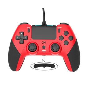 GAMFAMI Wired Controller Gamepad for Playstation 4 with Advanced Programming Buttons Dual Vibration Shock Joystick Gamepad for PS4/PS4 Slim/PS4 Pro and PC (Red)