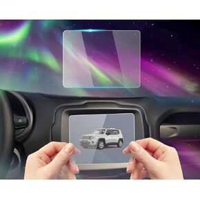 Tempered Glass Screen Protector Foil Compatible with 2023 2022-2018 Jeep Renegade Latitude/Aititude/Trailhawk/Limited Uconnect 8.4 Inch Touchscreen Cover Accessories Protective Film HD Clear