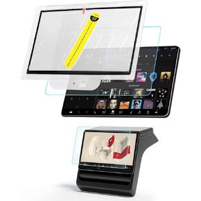 Screen Protector for Tesla Model S 2025-2023 Model X 2025-2023 with Alignment Kit, Front Back Tempered Glass TouchScreen Dashboard Protective 9H Hardness Anti Glare Fingerprint HD Clear