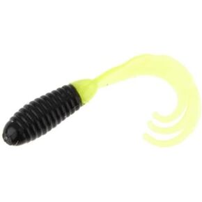 Big Bite Baits 2" Triple TIP GRUB/Black/Opaque Chartreuse (10 Pack)