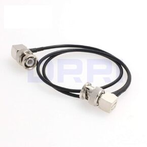 DRRI 50 Ohm Right Angle BNC to BNC RF coaxial Cable Rg174 for Wireless Antenna (100CM)