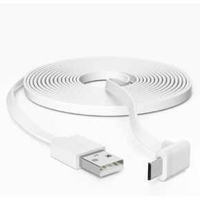 30FT Camera Extension Cable Charging only Compatible with Wyze Cam Pan v3, 9M L-Shaped Power Cord with 90 Degree Micro USB Adapter for Wyze Cam Pan v3