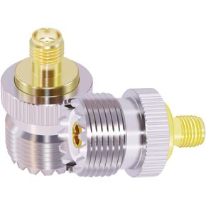 2PCS SMA Female to UHF Female Coaxial Adapter PL259 PL-259 SO239 to SMA Coax Connector Low Loss for CB Radio/Handheld Ham Radio Antenna/Walkie Talkie/Amateur Radio
