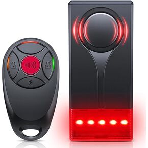 Car Vibration Sound & Light Alarm with Remote, ELECTOP 108dB Automobile Anti-Theft Vibration Alert, Anti-Theft LED Flashing Security Light Wireless Remote Vehicle Security Alert with 2pcs Alarm