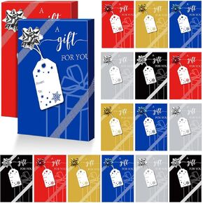 TecUnite 30 Pcs Christmas Gift Card Box Holders with Paper Gift Tags and Bows, Gift Card Holders Boxes for Holiday, Xmas Present Wrap Boxes for Christmas Party Favor Decor(Pink,Sweet)