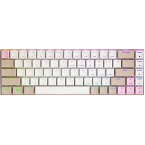 Cherry MX-LP 2.1 Compact Wireless Gaming Keyboard. RGB MX Silver Speed Switches. RGB Lighting Low-Profile MX Precision switches. 65% Size. 68 Keys. (Khaki Pink)