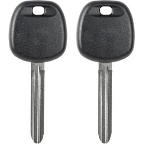 4D-67 TOY44D-PT Chip Transponder Ignition Car Key Replacement for 2003-2010 Toyota 4Runner Camry Corolla Highlander Rav4 Sienna Tacoma Tundra Scion, New Uncut, 2Pcs, Locksmith Required