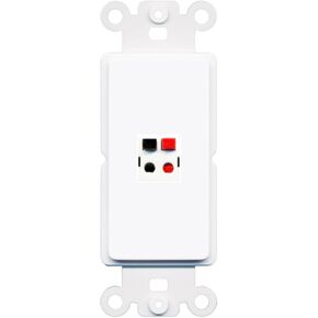 RiteAV - Speaker Jack Port Wall Plate Decorative (Rocker) White