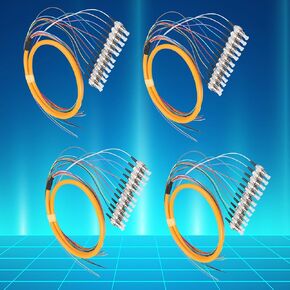 12 Fibers FC Singlemode (SM) Fiber Optic Pigtail 1.2m FC Single Mode Fiber Cable Pigtail for Engineering Network Fiber Access, 4 Packs