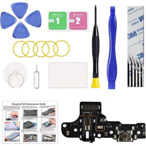 Charging Port Replacement Kit Compatible with Galaxy A21 US Version, Dock Board USB-C Connector Only for A21 SM-A215U, SM-A215U1, SM-S215DL, SM-A215W, with Instruction Manual, Toolkit