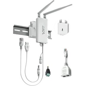 VONETS Industrial Mini 2.4GHz WiFi Bridge Repeater with Ethernet Splitter, WiFi RJ45 1 Male to 2 Female LAN Cat5 Ethernet Cable Splitter Exclusive for VONETS WiFi Bridge