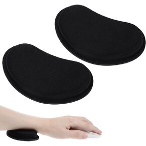 2Pcs Mouse Pad with Wrist Rest, Thicken Eva Foam Sponge Wrist Pad with Anti-Skid Mouse Rubber Base, Sturdy Ergonomic Wristpad for Health, Less Pain, Smooth Mousepad Rest for Officer, Gamers, (Black)