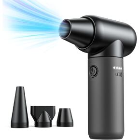 100000RPM Electric Air Duster,4 Gear Adjustable Air Blower with 3 Lighting Models,Large Capacity Power Bank,Rechargeable Cordless Keyboard Cleaning Jet Dry Blower for Computer House Outdoor