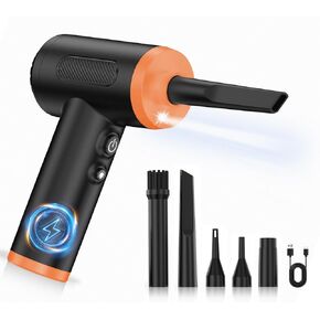 Duster Air Air مضغوط ، منفاخ هواء السيارة وضخات الهواء ، 3 تروس قابلة للتعديل هواء كهربائي قابلة للتعديل/mini pc cleaner ، duster لوحة مفاتيح قابلة للشحن مع منافسة الهواء LED LID-8 مجموعات للكمبيوتر