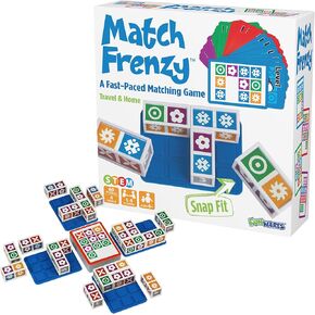 Funwares Match Frenzy: ألعاب ألغاز مطابقة للأنماط سهلة التركيب، ألعاب لوحية صغيرة ممتعة للعائلة لجميع الأعمار، مثالية للسفر واللعب المنزلي، وأنشطة الرحلات على الطريق للأطفال والكبار، 1-4 لاعبين