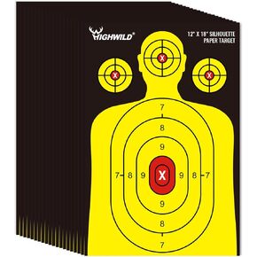 Highwild Shooting Range Silhouette Paper Target - 12X18 Inch - Indoor & Outdoor