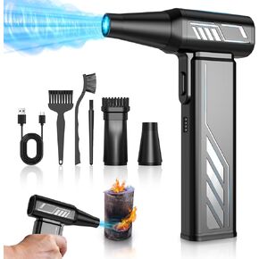 Air Air Duster ، Turbo-Fan-PC Duster Electric بدون فرش من 300000 دورة في الدقيقة 15000 مللي أمبير في الساعة بطارية منافذ هواء منتفخة طائرة طائرة توربو مروحة ثلج غبار للوحة مفاتيح الكمبيوتر/التنظيف/الكمبيوتر/الصفحة الرئيسية