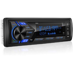 Single Din Car Stereo Bluetooth: 1-Din Car Radio Receiver - in Dash Digital Media MP3 Player LCD Display AM FM USB Fast Charging SD AUX 300W Amp Outputs
