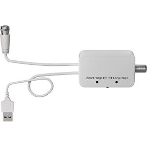 TV Antenna Amplifier Indoor/Outdoor, High Gain Signal Booster for Digital TV Antenna Indoor, Low Noise/Clears Up Pixelated Amplifier, Adjustable dB&Timer, USB Cable Power Supply