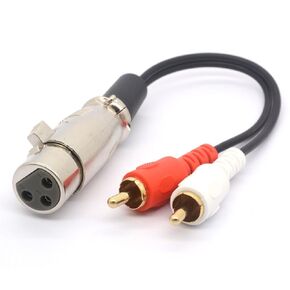 XLR to RCA Y Splitter Cable, 1 XLR Female to 2 RCA Male Stereo Plug Adapter Cable Stereo Audio Extension Cord
