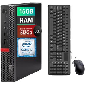 Lenovo ThinkCentre M920Q Tiny Desktop Computer, Intel Core i7-8700T 2.4GHz Up to 4.00GHz, 16GB DDR4, 512GB SSD, Keyboard&Mouse, HDMI, DP, Windows 10 Pro (Renewed)