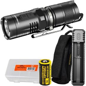 Nitecore MT10C 920 Lumen Tactical EDC Flashlight with Rechargeable Battery and Charger Bundle