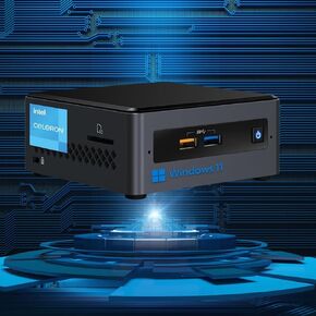 Asus Intel Nuc Kit Business Mini Desktop ، 16GB DDR4 RAM ، 512GB SSD ، Intel Celeron Processor ، Wi-Fi Ready ، Bluetooth ، RJ45 ، Dual HDMI ، 4K UHD ، SD Card Reader ، USB 3.0 ، Windows 11 Pro