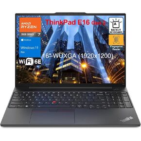 Lenovo ThinkPad E16 G2 Business Laptop Computer, 32GB DDR5, 1TB PCIe SSD, AMD 8-Core Ryzen 7 7735HS (Beat i7-1360P), 16" FHD+, WiFi 6E, Fingerprint Reader, Backlit Keyboard, Windows 11 Pro, AZ-XUT
