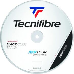 Tecnifibre 200M-Black Code 1.24 Adult Unisex Tennis Cord, Black, Single