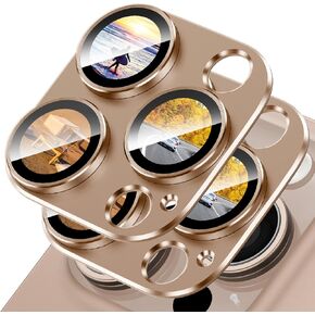 SPARIN 2 Pack Camera Lens Protector for iPhone 16 Pro 6.3" & iPhone 16 Pro Max 6.9",Metal Tempered Glass Not Easy to Break, Easy to Install & Case Friendly Designed- Black Titanium
