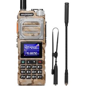Baofeng UV-25 10W Dual Band Ham Handheld Radio, Tri-Power, UHF VHF FM Airband NOAA Receiver with 5200mAh Battery USB-C Port, 999CH, Tactical Two Way Radio for Adults, Chirp Compatible, Coyote Brown