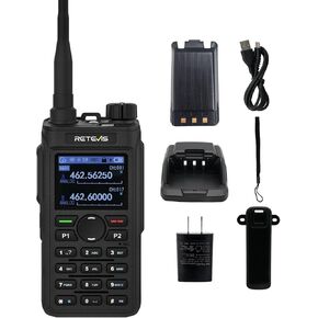 Retevis C2 GMRS Handheld Radio,Emergency Two Way Radio Long Range,Repeater Capable,Dual Watch, NOAA,Noise Canceling,Flashlight,2000mAh,Walkie Talkies with USB-C Charger Full Kit (1Pack)