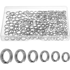 300pcs Fishing Split Rings Fishing Tackle Ring Chain High Strength Heavy Fishing Lures Connector Flat Split Rings