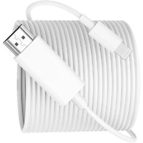 [Apple MFi Certified] Apple Lightning to HDMI Adapter for iPhone,1080P Lightning Digital AV Adapter HDTV Cord Connector Compatible with iPhone14 13 12 11 Pro Max XS XR X to TV Projector Monitor-6.6FT