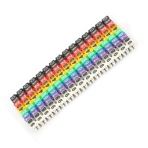 Wire Numbering Marker, Digital Number Tube Wire Number Label Tube Cable Marker Colorful Cable Straps Coded Clip on Plastic, Cord Management (150PCS KCM-1.5MM 1.5)