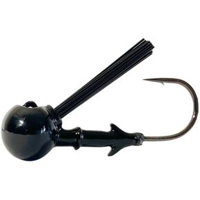 DOBYNS RODS Football Head W/Weed Guard 3/8 OZ/GAMAKATSU Hook 4/0 / 4 Pack/Black